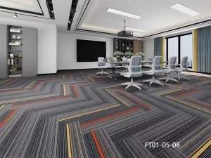 33x100cm Medium Pile Plaid Anti Slip PVC Back Commercial Carpet Tile Stain Resistant Easy Clean PET Friendly Modern Style