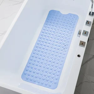 34.5 X 15.5 Inches Machine Washable Non-slip Bathtub Mats BPA Free Shower Bath Mat for Tub with Suction Cups and Drain Holes