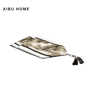 35*210 Cm Oriental Jacquard Table Runners of Textile Abstract Table Runners With Macrame