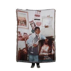 35% Cotton 65% Polyester Four Seasons Tapestry Jacquard Woven Outdoor Picnic Blanket Portable Folded