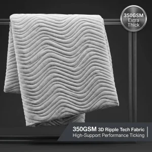 350GSM Medium Weight Jacquard Tricot Breathable 3D Ripple Mattress Fabric High-Support Performance Tech Ticking Factory Direct