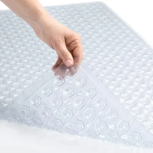 35x16inch PVC Non Slip Shower Bathtub Mat with Suction Cups Long Bath Tub Floor Mats for Bath Room Use