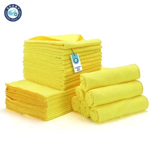 36 Pack 300GSM Lint Free Quick Dry 40x40cm Microfiber Car Wash Towel Yellow Soft High Absorbent Automotive Detailing Car Care