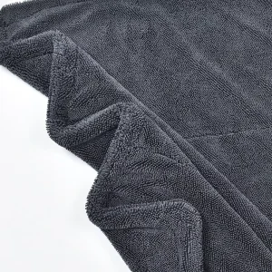 36″ X 28″ 1200 GSM Car Detailing Towel XL Edgeless Ultra Soft Absorbent Twisted Loop Microfiber Drying Towel
