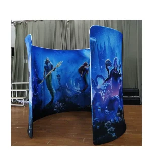 360 Booth Photobooth Exhibition Enclosure Backdrop Curved Pop up Banner Aluminum Tension Fabric Backdrop