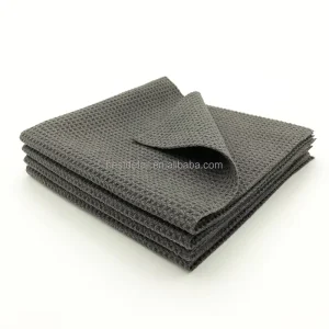 380 GSM 40x40cm Car Accessories Edgeless Cleaning Cloth Waffle Weave Microfiber Towel for Car Wash Auto Detailing Glass Window