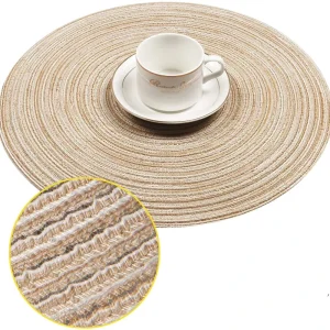 38cm Multi color Hotel Thickened Insulated Placemat European Plain Color Bowl Mat Round Cotton Yarn Place Mat
