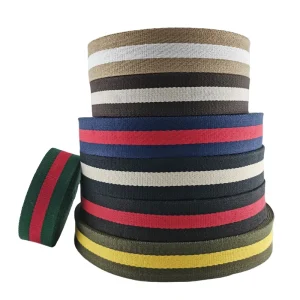 38mm Cotton Webbing for Bag Shoulder Strap Intercolor Stripe Ribbon for Clothing