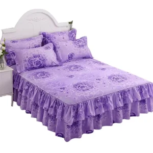 39 Colors Wedding Housewarming Gift Floral Fitted Sheet Cover Graceful Bedspread Lace Fitted Sheet Bedroom Bed Cover Skirt