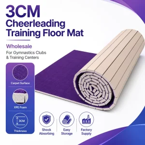 3CM Cheerleading Training Floor Mat Roll Out Carpet XPE Foam for Gymnastics Clubs and Training Centers