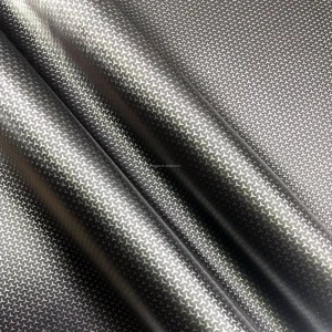 3D 5D Smoke Carbon Fiber Vinyl Gray Embossed Faux Leather Auto RV Marine Stretchable Semi PU Vinyl Synthetic Leather for Car