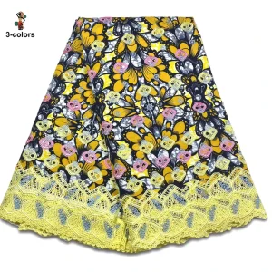 3D African Lace Fabric 100% Cotton with Embroidered Floral Patterns Nigerian Guipure Lace