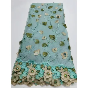 3D Applique Guipure Cord Lace Fabric Breathable 100% Polyester Knitted Water-Soluble Chiffon Embroidery Home Textile Medium