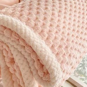 3D Bean Pile Baby Knitted Thickened Cover Blanket for Sofa Bed