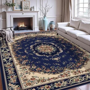 3D Custom Royal Blue Carpet for Living Room Persian Turkish Large Size Floor Mat Carpets & Rugs for Home Runner Hallway
