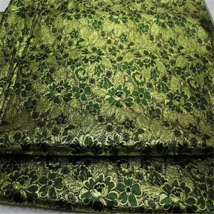 3D Feel Stable Shiny Brocade Fabric with Flower Design for Women Holiday Garment Dress Sofa Decoration