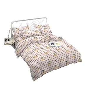 3D Flower 100% Cotton Printed Bedding Set Bed Sheet Set 4pieces with Pillowcase
