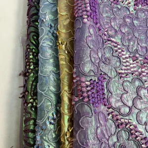 3D Flower Embroidered Lace Fabric Dress Material for Bags Shoes Weddings for Boys and Girls