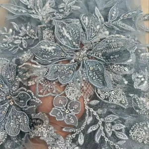 3D High quality Embroidery Wedding Dress Fabric Shoe Lace Fabric Decoration