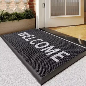 3D Mesh Door Mat Elastic Anti-Slip Waterproof Mat with Rubber Back Modern Style Washable and Cushioned