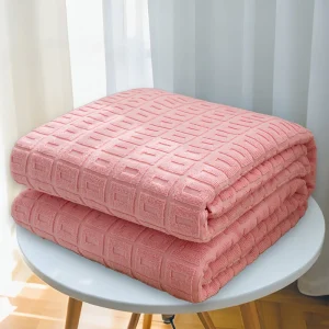 3D Pattern Cotton Jacquard Blanket Cozy Soft Summer Blanket for Home Bed and Sofa Use Skin Friendly