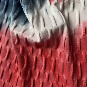 3D Pattern Honeycomb Yoga Jacquard Polyester Spandex Copper Fabric Tie Dyed for Yoga Pants