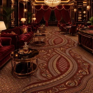 3D Printed Commercial Entertainment Floor Carpet Wall to Wall Nylon for Casino Hotel Ballroom Indoor Playground FEC Project