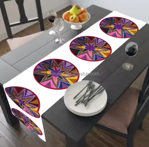 3D Printed Ethiopian Traditional Mesob Design Table Runner for Habesha Wedding Decorations