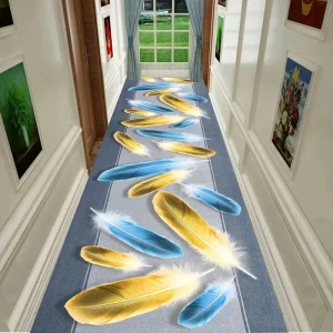 3D Printed Non-Slip Dirt-Resistant Noise Reduction Runner Rug Long Corridor Carpet for Home or Hotel