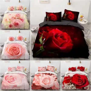 3D Printed Organic Polyester Bedding Set 3pcs Ready to Ship for Home Use Wedding Inspired Sheet Pillowcase Duvet Cover