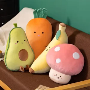 3D Simulation Fruit Stuffed Pillow Plush Avocado Shaped Throw Pillow Soft Decorative Cushion for Home Living Room Nursery Decor