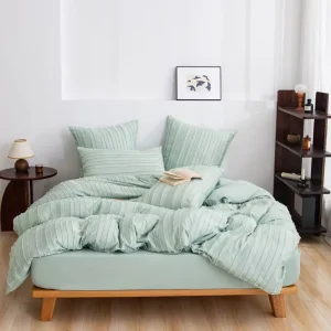 3PCS Microfiber Tufted Duvet Cover Set Tufted Textured Embroidery Bedding Classic Style Woven Technique 200TC Quilts