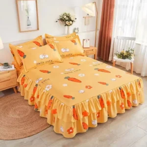 3PCS Set Decor Home Bed Sheets Bed Textile Bedding Flat Sheet Flower Bed Sheet+ Pillow Covers Pillow Soft Warm Bedsheets