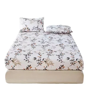 3PCS Woven Floral Pattern Kids Fitted Bed Sheet Set Pillowcases 100% Polyester 600TC European American Style All Season High