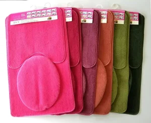 3Pcs Bath Mat Set Home Fashion Modern Quality High Absorbent Microfiber Acrylic Solid Color Anti Slip for Bathroom