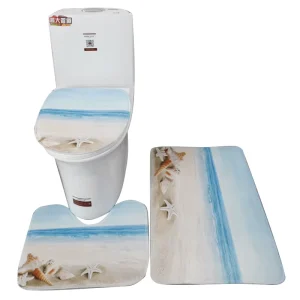 3Pcs Set Bath Mat Shower Room Floor Rug Toilet Seat Cover Home Bathroom Anti Slip Absorbent Doormat Bathtub Decor Carpet