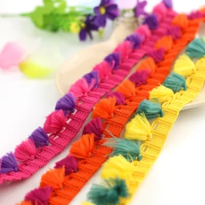 3cm Colorful Stripe Tassel Fringe Trimming Fringe Lace Clothing Accessories Garment Bag Hat Accessories