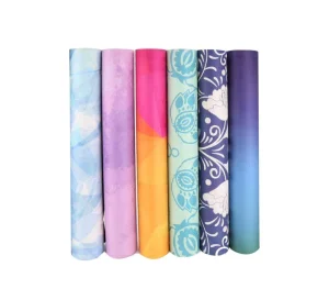 3mm Natural Rubber Suede Yoga Mat Sweat Absorbent Machine Washable Travel Exercise Mat