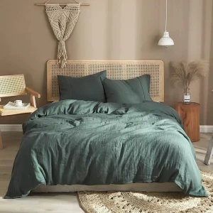 3pcs 100% French Natural Pure Linen Duvet Cover Bedding Sets Soft Breathable Moisture Wicking Flax Washed Hotels