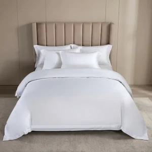 3pcs Cozy 60s Cotton Duvet Cover Set 300TC Solid Pattern Washable Customized Pressed Edges Comfy Bedding