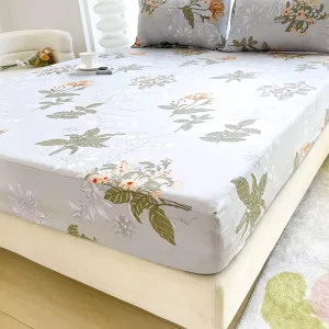 3pcs Elastic Stretch Floral Microfiber Polyester Bed Sheet Set Skin Friendly Modern Bedding for a Comfortable Sleep