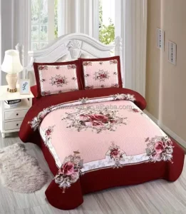 3pcs Set Bedcover Pillowcase Washing Care Derinna Fabric for Bed Sheets Cotton 3 in 1 Bedsheets Set Cotton Quilted