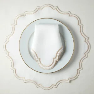 4 Colors Linen Napkins Placemats Dual Use Embroidered Edge Wedding Dining Party Disposable 40x40cm