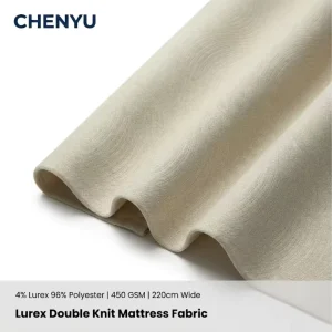 4% Lurex 96% Polyester Heavyweight 450gsm 220CM Knitted Jacquard Fabric for Mattress