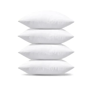4 Pack Throw Pillows 18 X 18 Square Cushion Inner Soft Fluffy Plump Stuffer Cushion Pads White Decorative Pillow Inserts