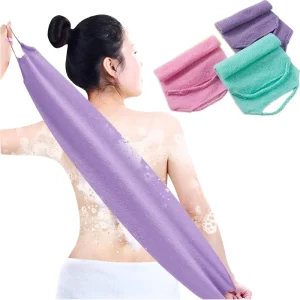 4 Pcs Nylon Body Scrubber Exfoliating Back Washcloth Pull Strap Extended Length Back Scrubbers for Men Bath Brushes Sponges