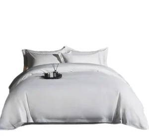 4 Piece Bedding Set Flat Sheet Fitted Sheet Pillowcases Queen King Size White Bed Sheets for Hotel
