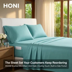 4-Piece Bedding with Breathable Cooling Wrinkle Resistant Duvet Cover Set OEKO-TEX Certified