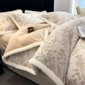 4 Piece Cotton Duvet Cover Set Sheet Set Small Fresh Warm Embossed Design for Bed