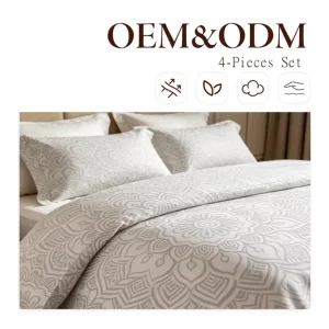 4 Piece Customizable Size Ultra Soft 100% Polyester 200TC Breathable Eco Friendly Quilt Cover Set 1 Quilt Cover + 2 Pillowcases